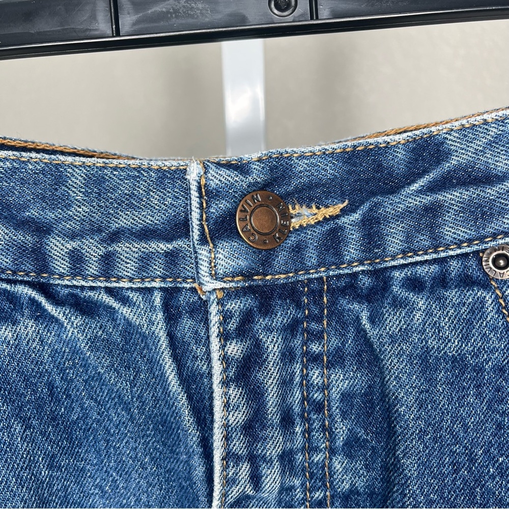 Calvin Klein Blue Denim A-Line Skirt - Picture 2 of 8